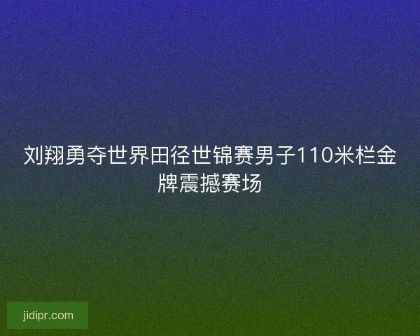 刘翔勇夺世界田径世锦赛男子110米栏金牌震撼赛场
